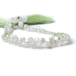 4x4-6x6mm Mystic Prehnite plain heart beads 8 inch 68 pieces (ONLINE ORDER ONLY)