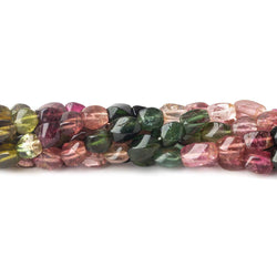 4x4-7x5mm Multi Color Tourmaline faceted Twists 16 inch 65 beads A (ONLINE ORDER ONLY)