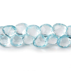 4x4-9x9mm Sky Blue Topaz Faceted Heart Briolettes 8.5 inch 63 pieces AAA (ONLINE ORDER ONLY)