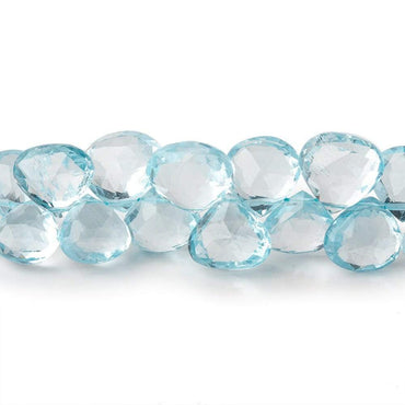 4x4-9x9mm Sky Blue Topaz Faceted Heart Briolettes 8.5 inch 63 pieces AAA (ONLINE ORDER ONLY)