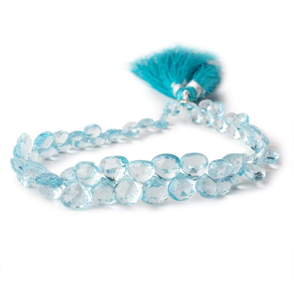 4x4-9x9mm Sky Blue Topaz Faceted Heart Briolettes 8.5 inch 63 pieces AAA (ONLINE ORDER ONLY)
