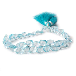 4x4-9x9mm Sky Blue Topaz Faceted Heart Briolettes 8.5 inch 63 pieces AAA (ONLINE ORDER ONLY)