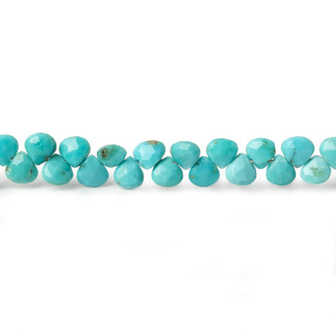 4-5mm Sleeping Beauty Turquoise faceted heart beads 8 inch 62 pieces AA (ONLINE ORDER ONLY)