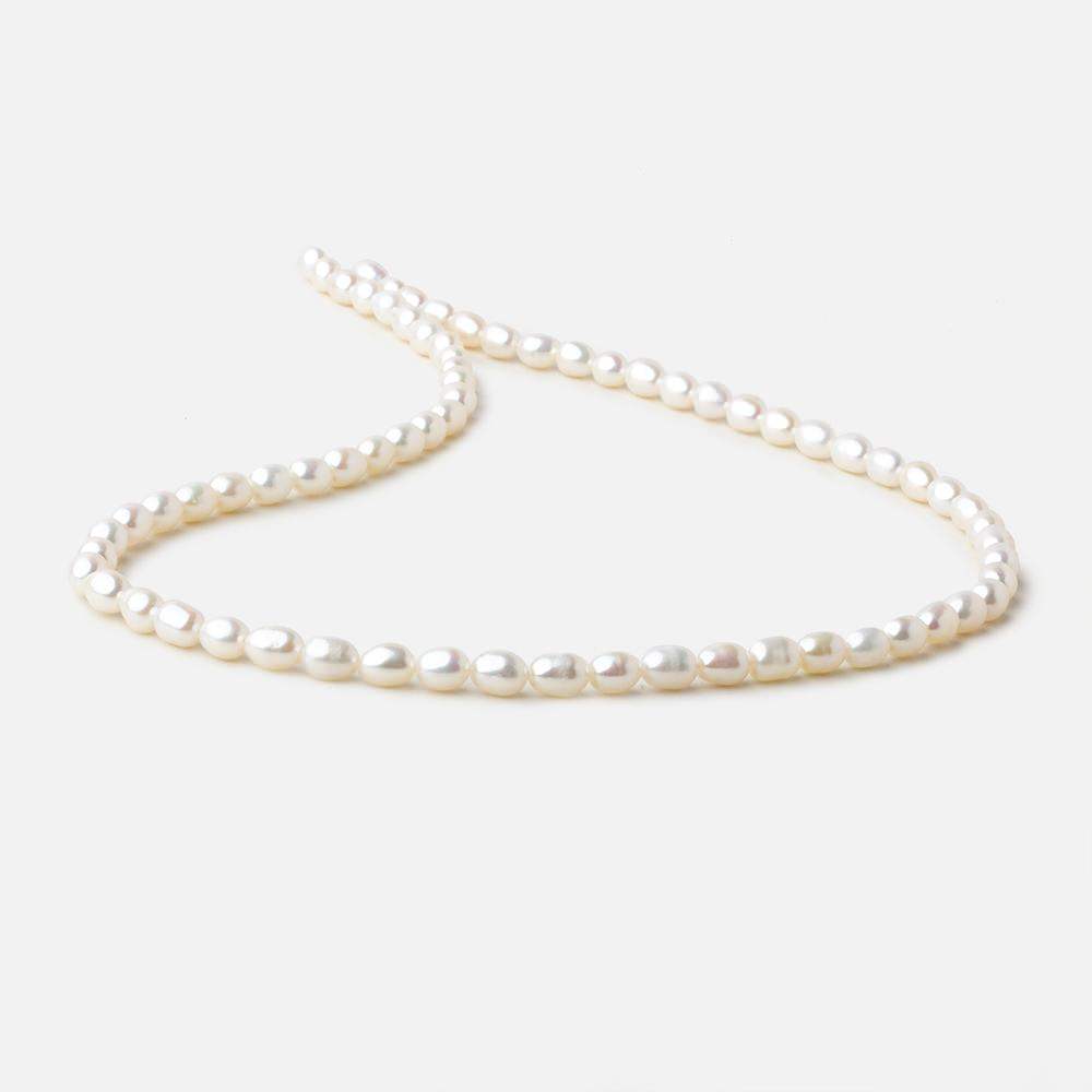 4x5-4.5x6mm Off White straight drilled Oval freshwater pearls 15.5 inch 68 pieces A (ONLINE ORDER ONLY)
