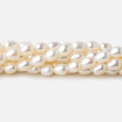 4x5-4.5x6mm Off White straight drilled Oval freshwater pearls 15.5 inch 68 pieces A (ONLINE ORDER ONLY)