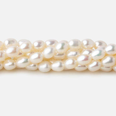 4x5-4.5x6mm Off White straight drilled Oval freshwater pearls 15.5 inch 68 pieces A (ONLINE ORDER ONLY)