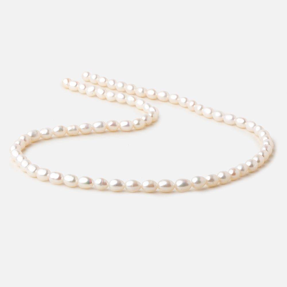 5.5x4-7x4.5mm Off White straight drilled Oval freshwater pearls 15.5 inch 65 pieces A (ONLINE ORDER ONLY)