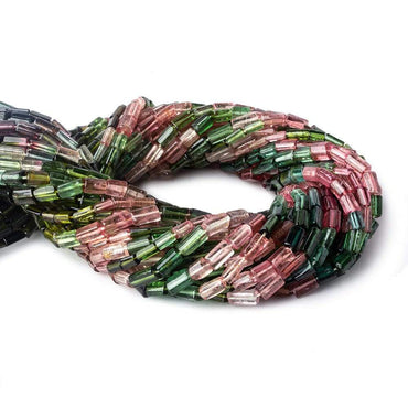 4x6-8x6mm Multi color Tourmaline Faceted Tubes 15 inch 52 beads AA (ONLINE ORDER ONLY)