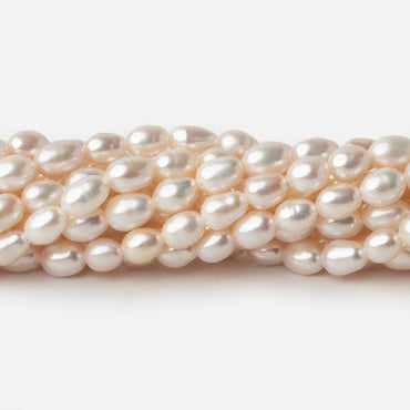3.5x4.5mm Rose' Cream Straight Drill Oval Freshwater Pearl 15.5 inch 73 pieces A (ONLINE ORDER ONLY)