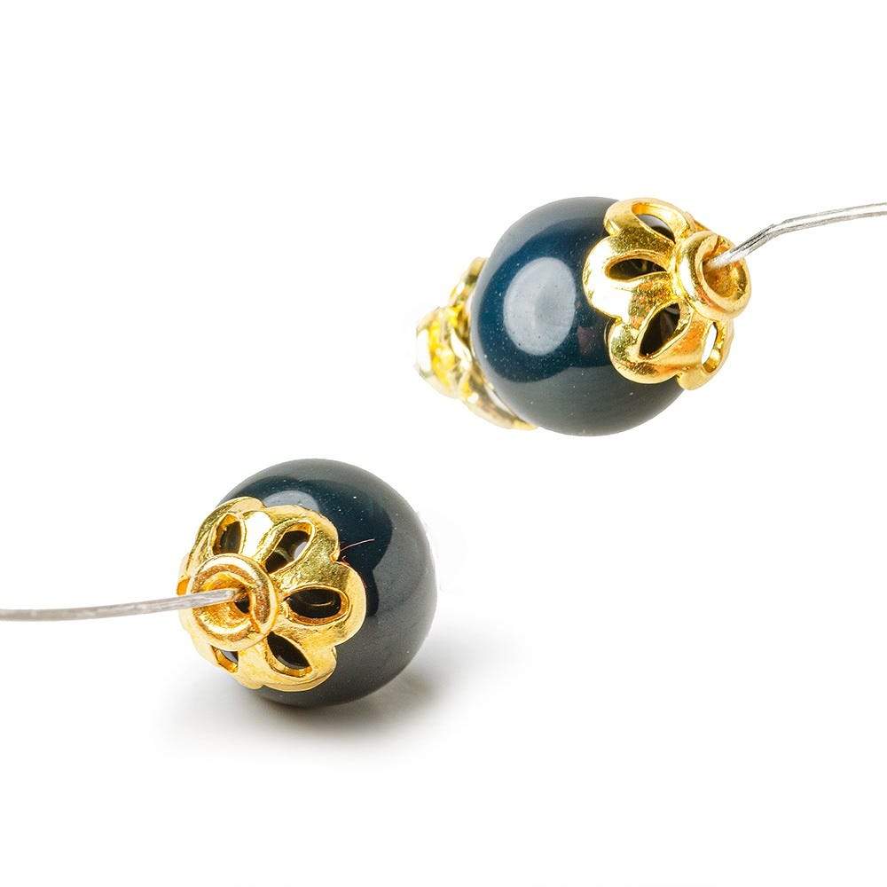 4x7mm 22kt Gold Plated Copper Bead Cap Flower Cut Petals 8 inch 68 pieces (ONLINE ORDER ONLY)