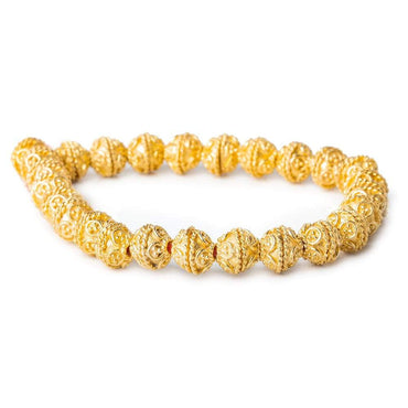 4x8mm 22kt Gold Plated Copper Bead Cap 8 inch 54 pieces (ONLINE ORDER ONLY)