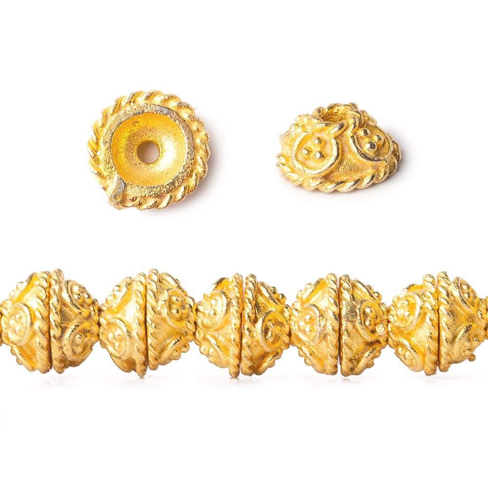 4x8mm 22kt Gold Plated Copper Bead Cap 8 inch 54 pieces (ONLINE ORDER ONLY)