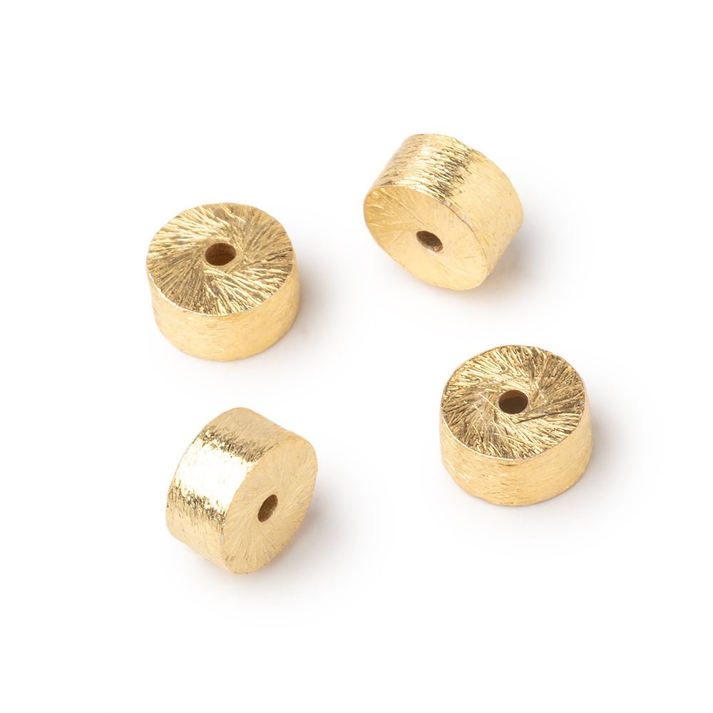 4x8mm 22kt Gold Plated Copper Brushed Tube Set of 4 Beads (ONLINE ORDER ONLY)