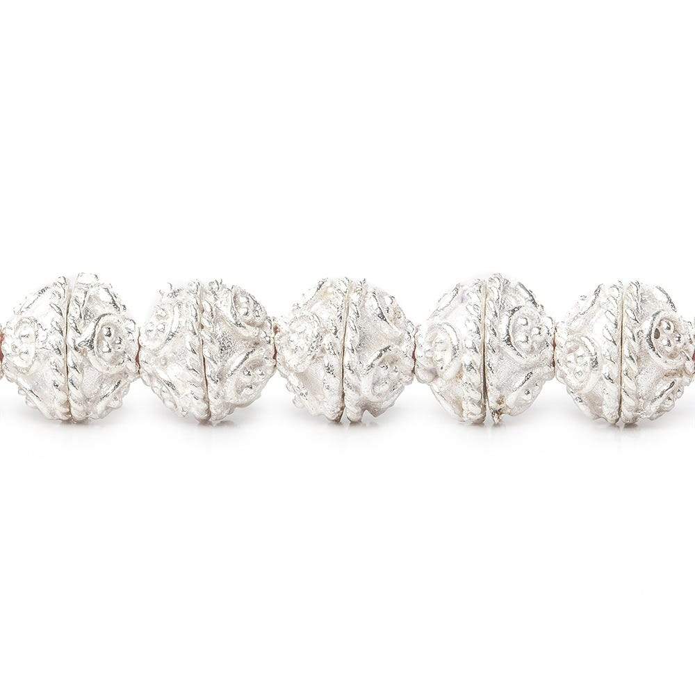 4x8x8mm Sterling Silver Plated Copper Bead Cap, Bali Design 8 inch 52 beads (ONLINE ORDER ONLY)