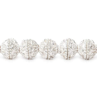 4x8x8mm Sterling Silver Plated Copper Bead Cap, Bali Design 8 inch 52 beads (ONLINE ORDER ONLY)