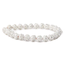 4x8x8mm Sterling Silver Plated Copper Bead Cap Bali Miligrain Design 8 inch 54 beads (ONLINE ORDER ONLY)