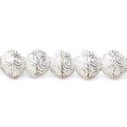 4x9mm Sterling Silver Plated Copper Circular Design Bead Cap 8 inch 50 beads (ONLINE ORDER ONLY)