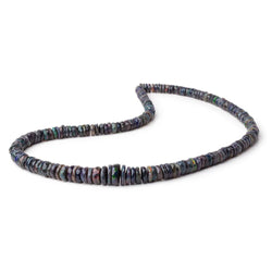 5-10mm Ethiopian Wollo Black Opal Faceted Heishi Beads 16 inch 206 pieces AA (ONLINE ORDER ONLY)