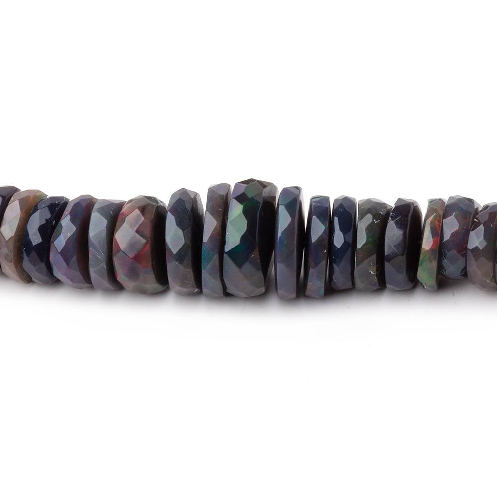 5-10mm Ethiopian Wollo Black Opal Faceted Heishi Beads 16 inch 206 pieces AA (ONLINE ORDER ONLY)