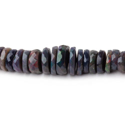5-10mm Ethiopian Wollo Black Opal Faceted Heishi Beads 16 inch 206 pieces AA (ONLINE ORDER ONLY)