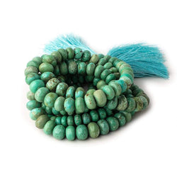 5-10mm Green Turquoise plain rondelle beads 18 inch 96 pieces (ONLINE ORDER ONLY)