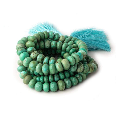 5-10mm Green Turquoise plain rondelle beads 18 inch 96 pieces (ONLINE ORDER ONLY)