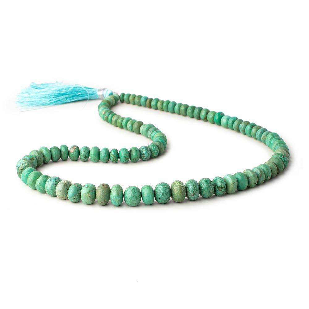 5-10mm Green Turquoise plain rondelle beads 18 inch 96 pieces (ONLINE ORDER ONLY)
