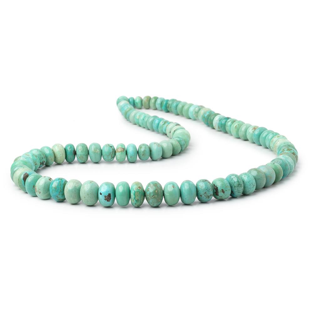 5-10mm Mongolian Turquoise Plain Rondelle 18 inch 88 Beads (ONLINE ORDER ONLY)