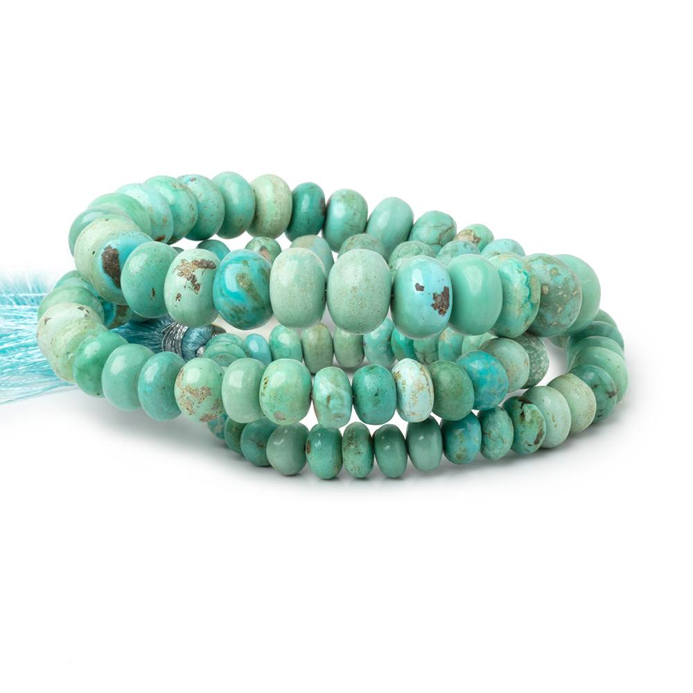 5-10mm Mongolian Turquoise Plain Rondelle 18 inch 88 Beads (ONLINE ORDER ONLY)