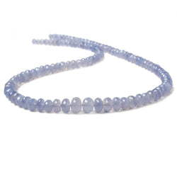 5-10mm Namibian Blue Chalcedony faceted rondelles 19 inch 112 beads AA (ONLINE ORDER ONLY)