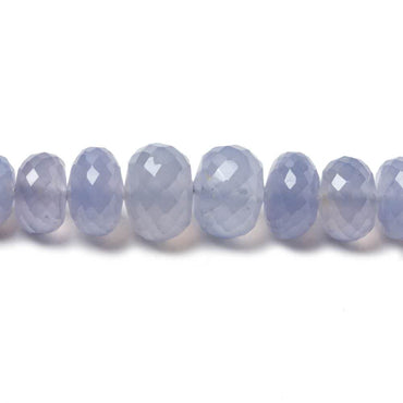 5-10mm Namibian Blue Chalcedony faceted rondelles 19 inch 112 beads AA (ONLINE ORDER ONLY)