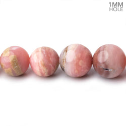 5-10mm Pink Peruvian Opal Plain Round Beads 20 inch 69 pieces AA 1mm Hole (ONLINE ORDER ONLY)
