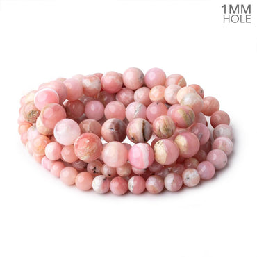 5-10mm Pink Peruvian Opal Plain Round Beads 20 inch 69 pieces AA 1mm Hole (ONLINE ORDER ONLY)