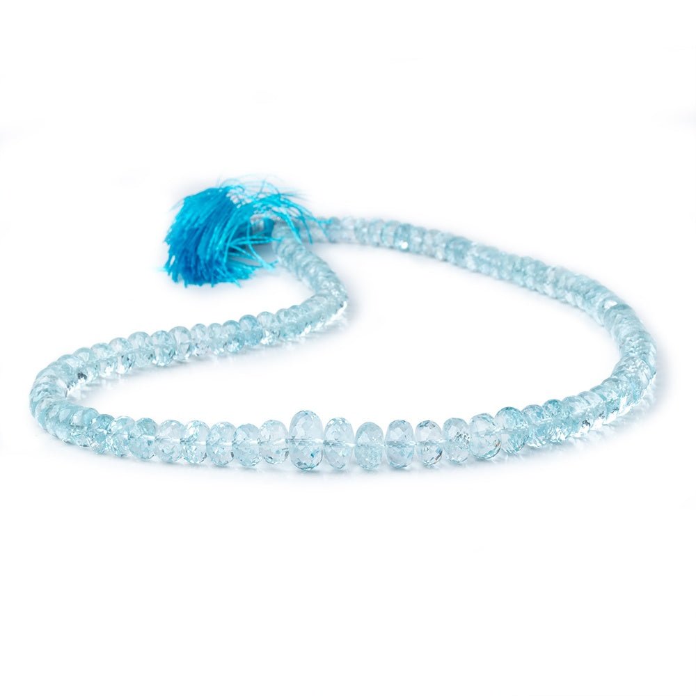 5-10mm Aquamarine Faceted Rondelle Beads 16 inch 100 pieces AAA (ONLINE ORDER ONLY)