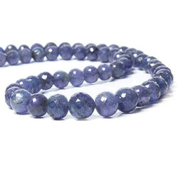 5-10mm Tanzanite faceted round Beads 16 inch 68 pieces (ONLINE ORDER ONLY)