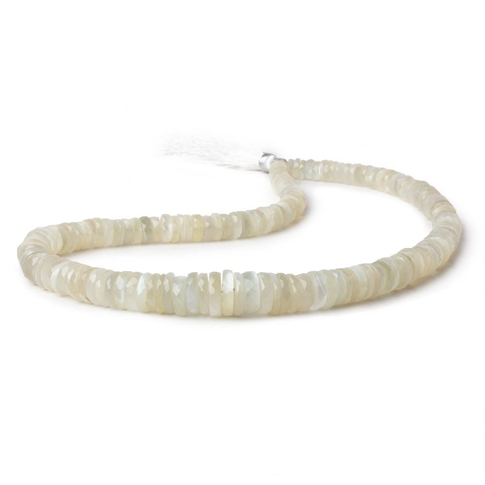 5-10mm White Moonstone faceted rondelle beads 15.5 inch 170 pieces (ONLINE ORDER ONLY)