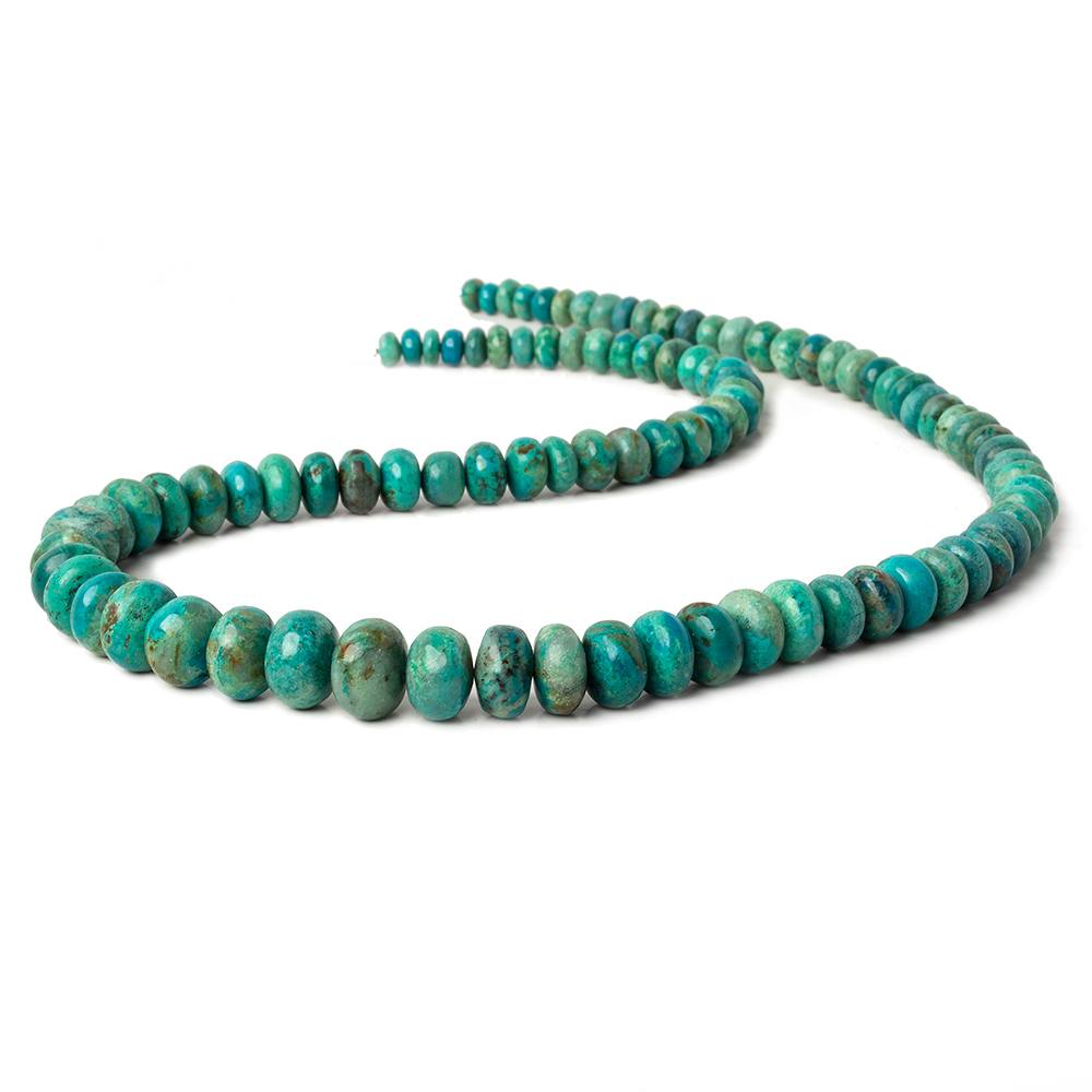 5-11mm Chrysocolla plain rondelle beads 18 inches 96 pieces A (ONLINE ORDER ONLY)