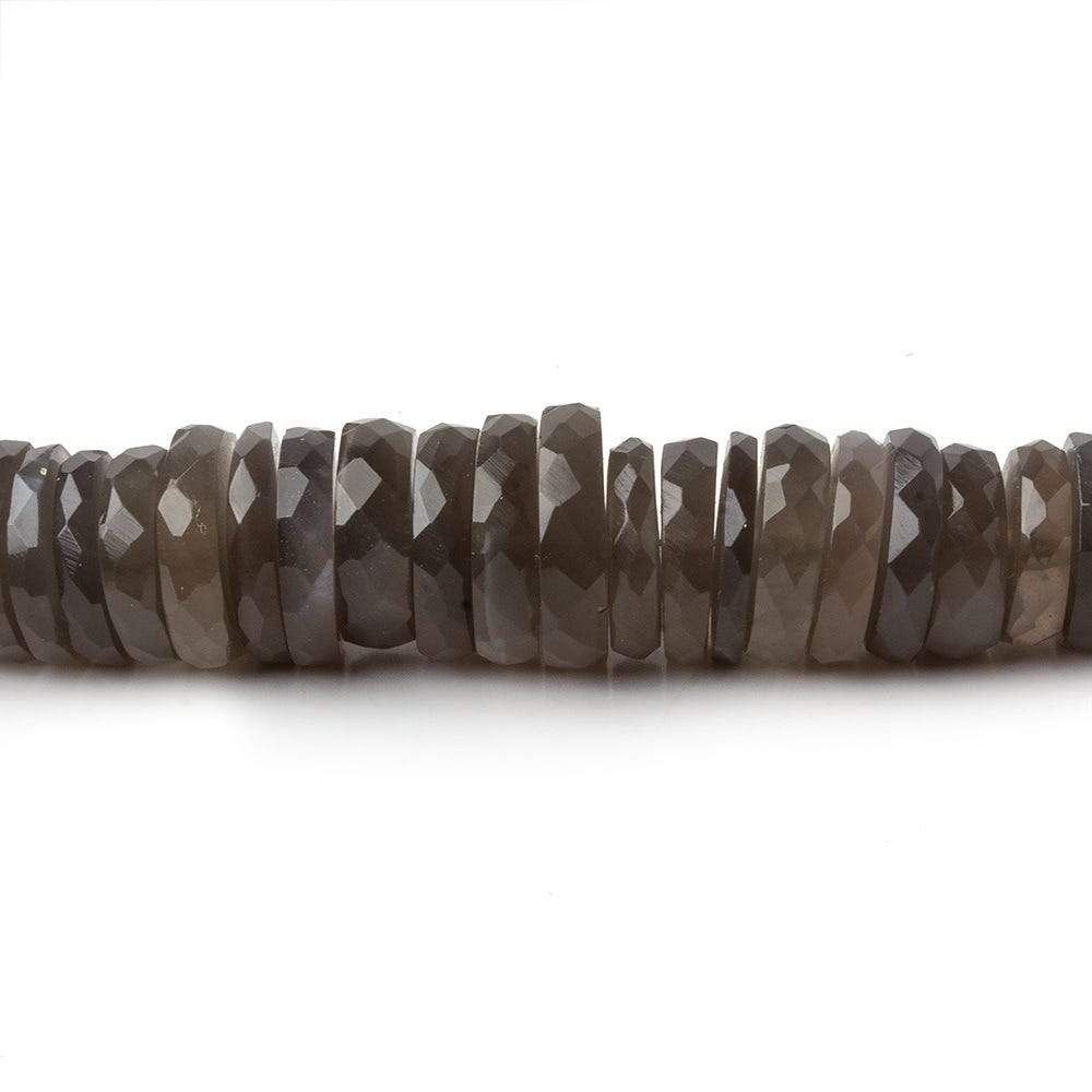 5-11mm Platinum Grey Moonstone faceted Heshi 16 inch 145 beads AA (ONLINE ORDER ONLY)