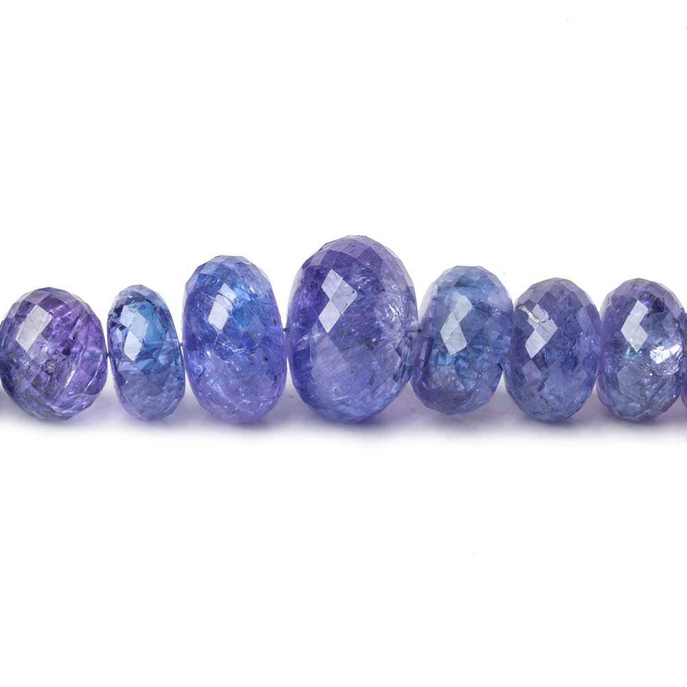 5-12.5mm Tanzanite faceted rondelles 16.5 inch 97 beads A (ONLINE ORDER ONLY)