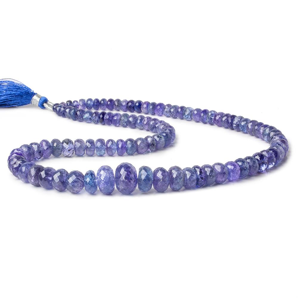 5-12.5mm Tanzanite faceted rondelles 16.5 inch 97 beads A (ONLINE ORDER ONLY)