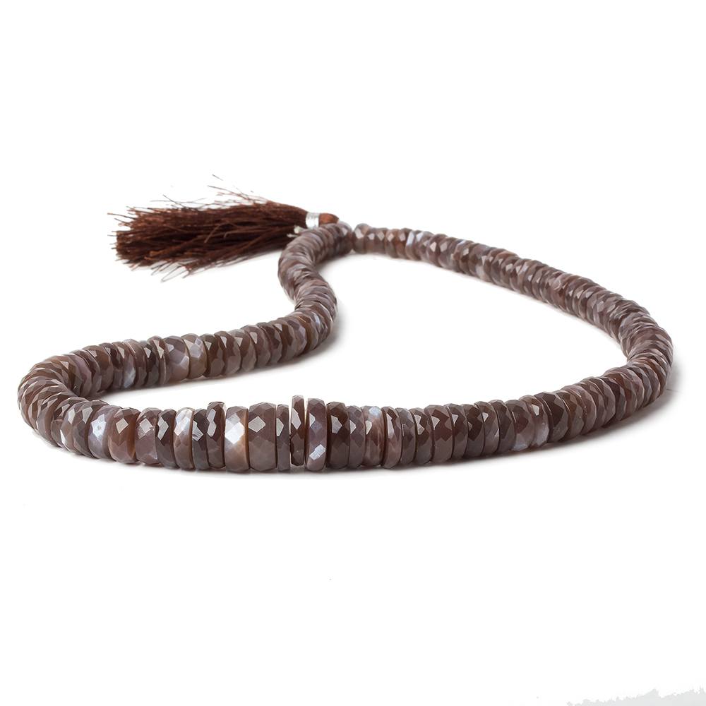 5-12mm Chocolate Moonstone faceted heishi beads 16 inch 130 pieces (ONLINE ORDER ONLY)