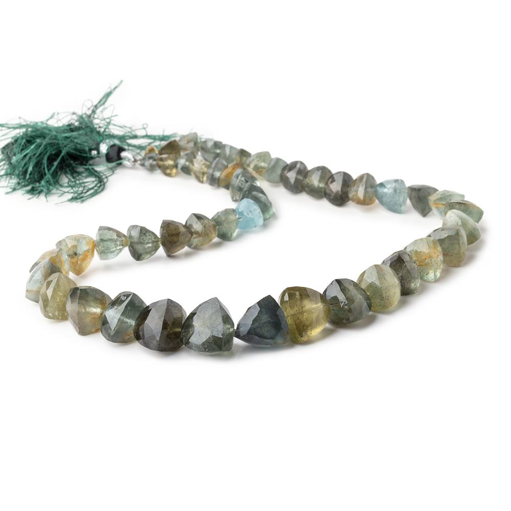 5-12mm Moss Aquamarine Faceted Trillion Beads 14 inch 46 pieces (ONLINE ORDER ONLY)