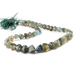 5-12mm Moss Aquamarine Faceted Trillion Beads 14 inch 46 pieces (ONLINE ORDER ONLY)