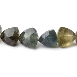 5-12mm Moss Aquamarine Faceted Trillion Beads 14 inch 46 pieces (ONLINE ORDER ONLY)