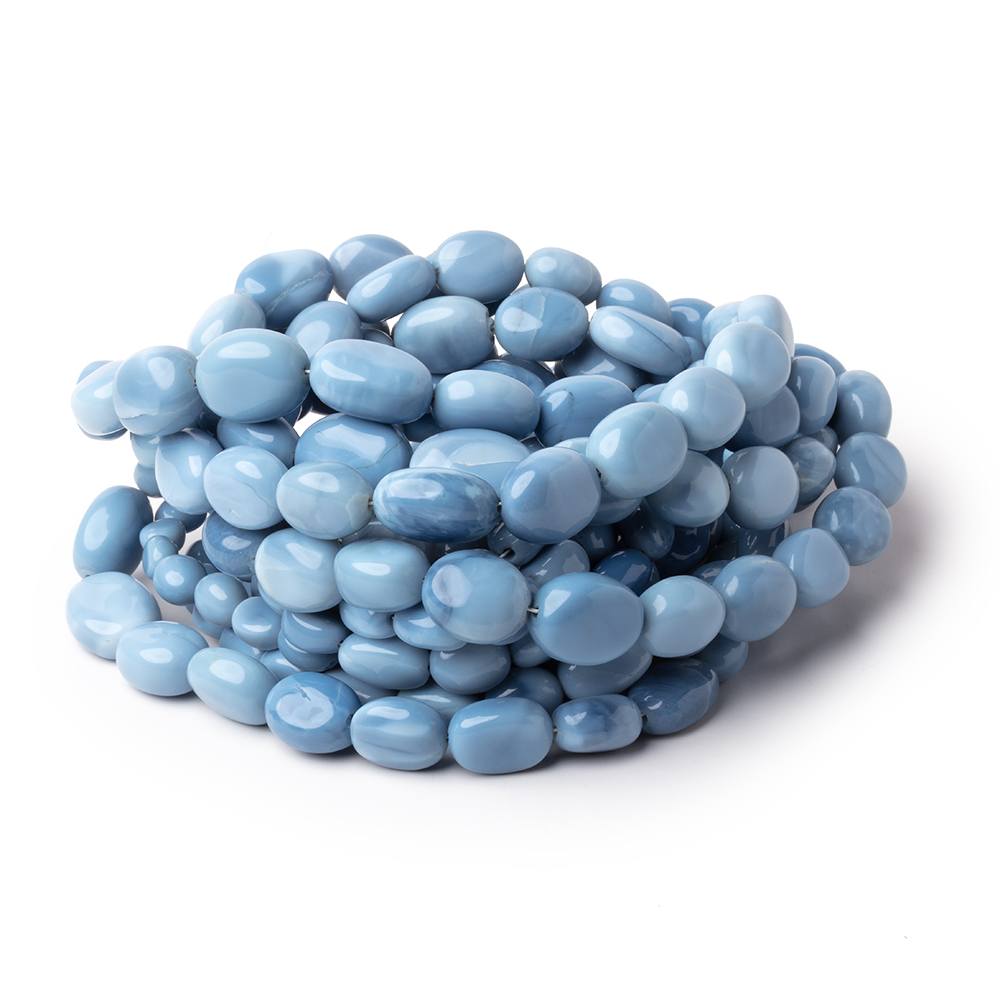 5-12mm Owyhee Denim Blue Opal Plain Oval Beads 16 inch 42 pieces (ONLINE ORDER ONLY)