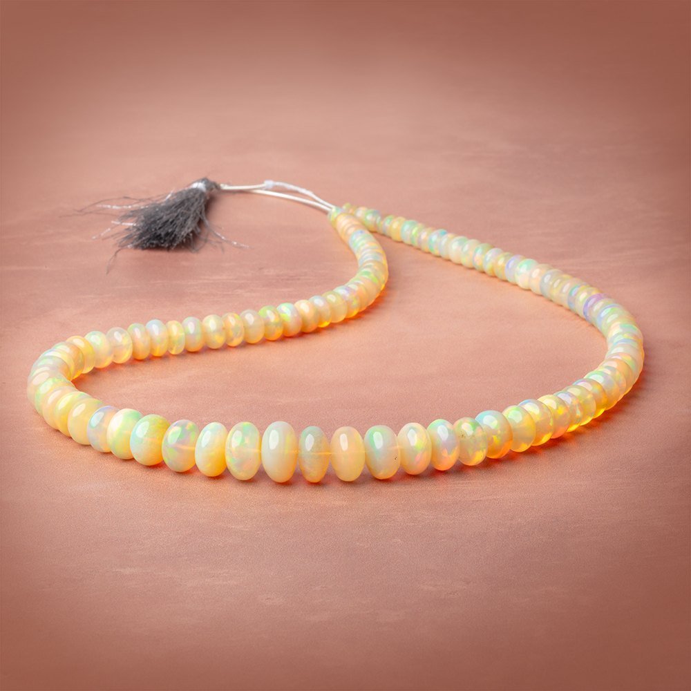 5-13mm Golden Ethiopian Opal Plain Rondelle 20 inch 100 Beads AAA (ONLINE ORDER ONLY)