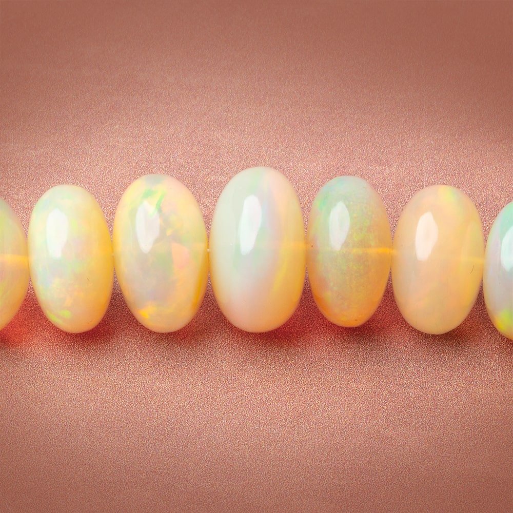 5-13mm Golden Ethiopian Opal Plain Rondelle 20 inch 100 Beads AAA (ONLINE ORDER ONLY)