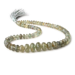 5-13mm Moss Aquamarine faceted rondelles 14 inch 78 Beads (ONLINE ORDER ONLY)