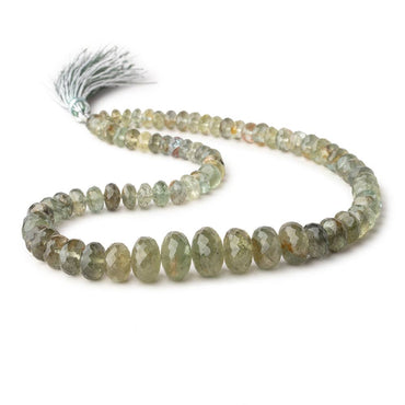 5-13mm Moss Aquamarine faceted rondelles 14 inch 78 Beads (ONLINE ORDER ONLY)