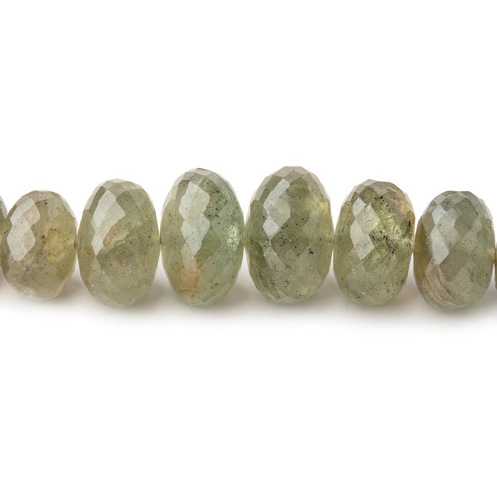 5-13mm Moss Aquamarine faceted rondelles 14 inch 78 Beads (ONLINE ORDER ONLY)